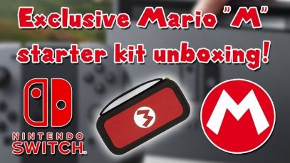 Nintendo Switch Starter Kit – Mario “M” Edition Unbox & apply screen protector