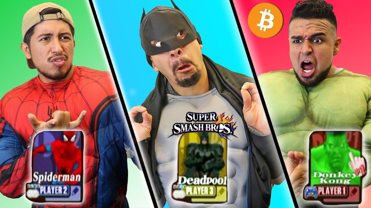 SUPER SMASH BROS AVENGERS: INFINITY WAR MOD! BITCOIN CAUSES HULK, SPIDERMAN, and BATMAN TO ARGUE!