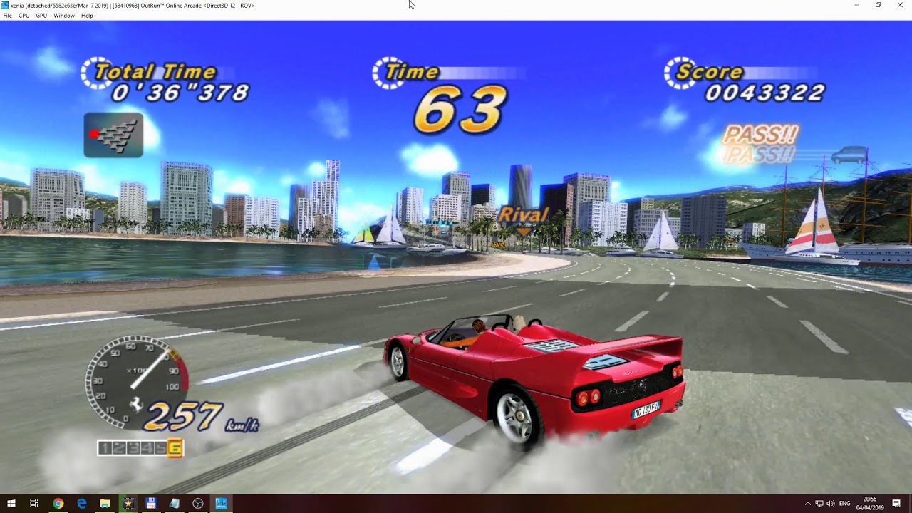 XBOX360 Gaming On A Windows 10 PC With Xenia (Outrun Live Arcade)