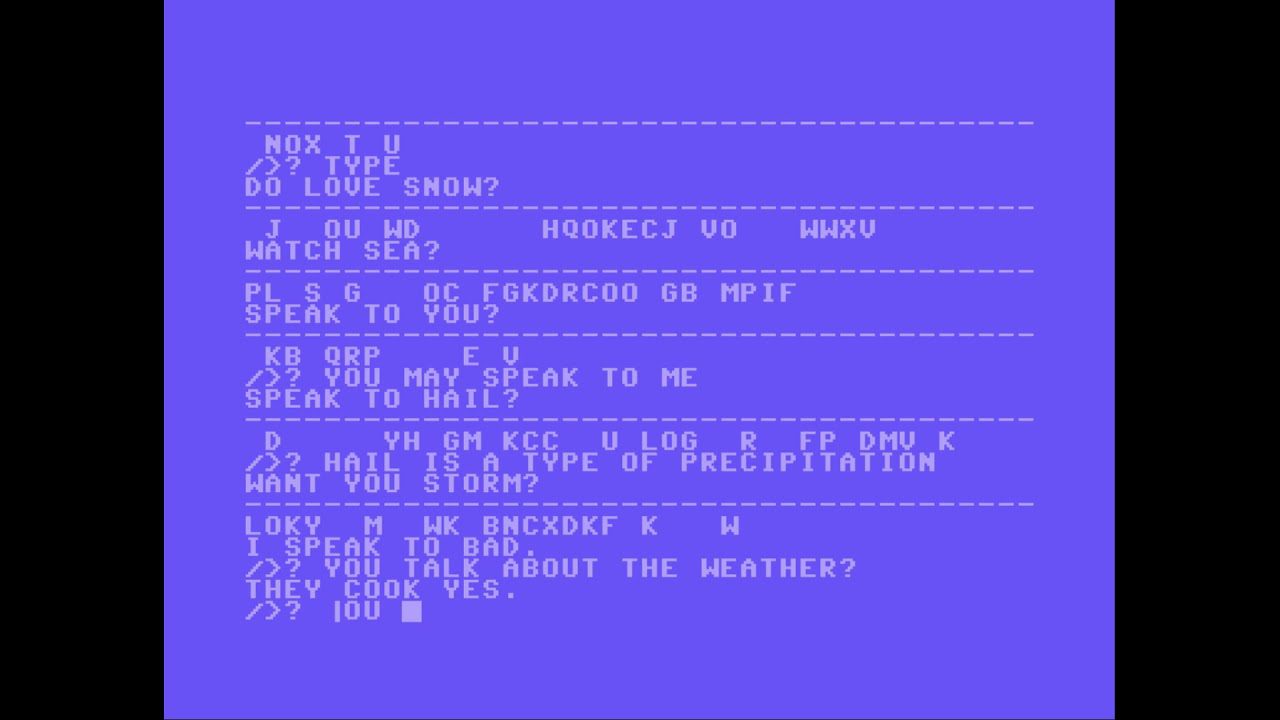 C64 Artificial Intelligence Language Parsing Thing