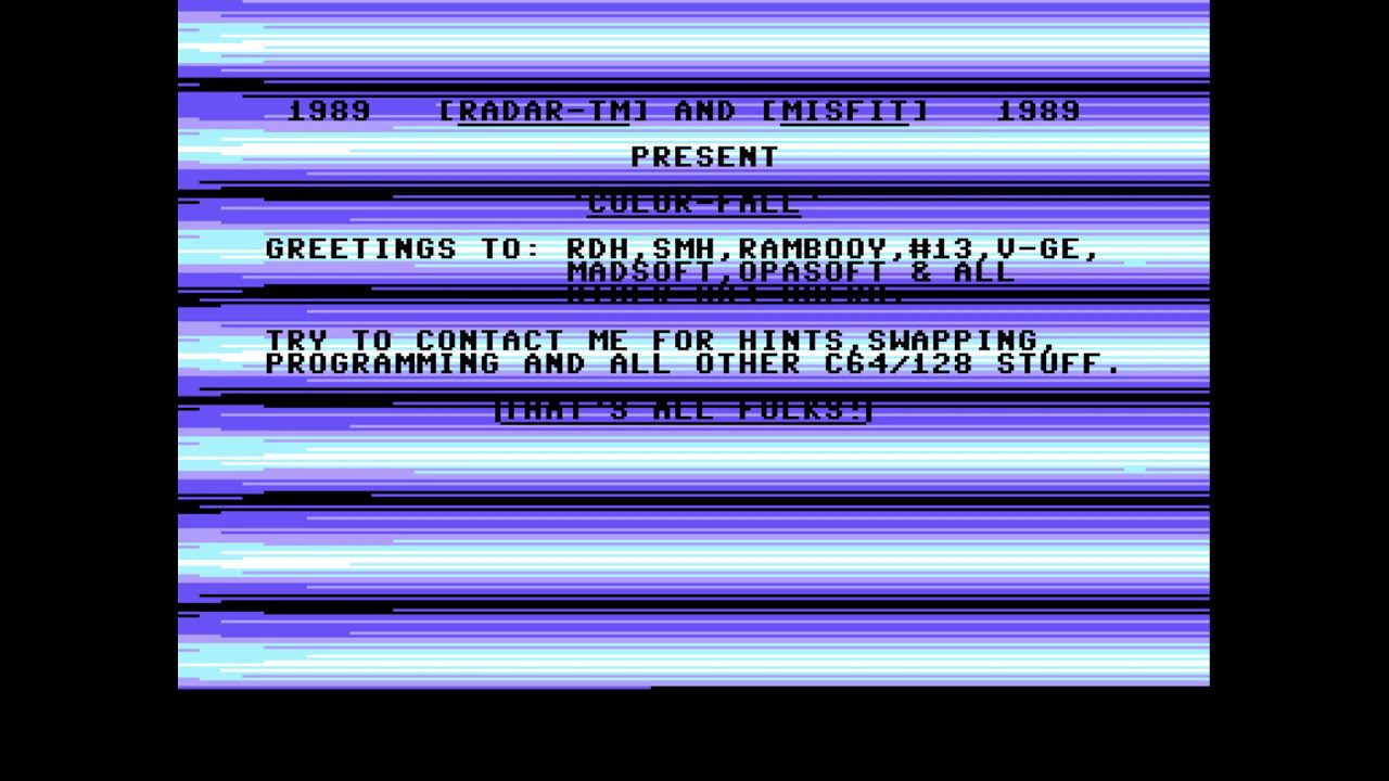 C64 Little CopperBar Demo I did way back